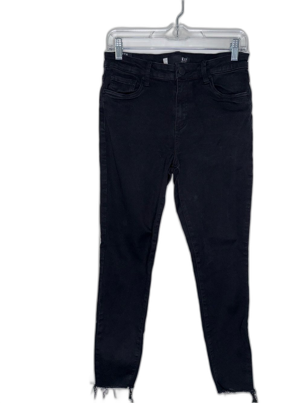 Kut from the Kloth Donna Jeans Women’s 8 Washed Black Raw-Hem High Rise !